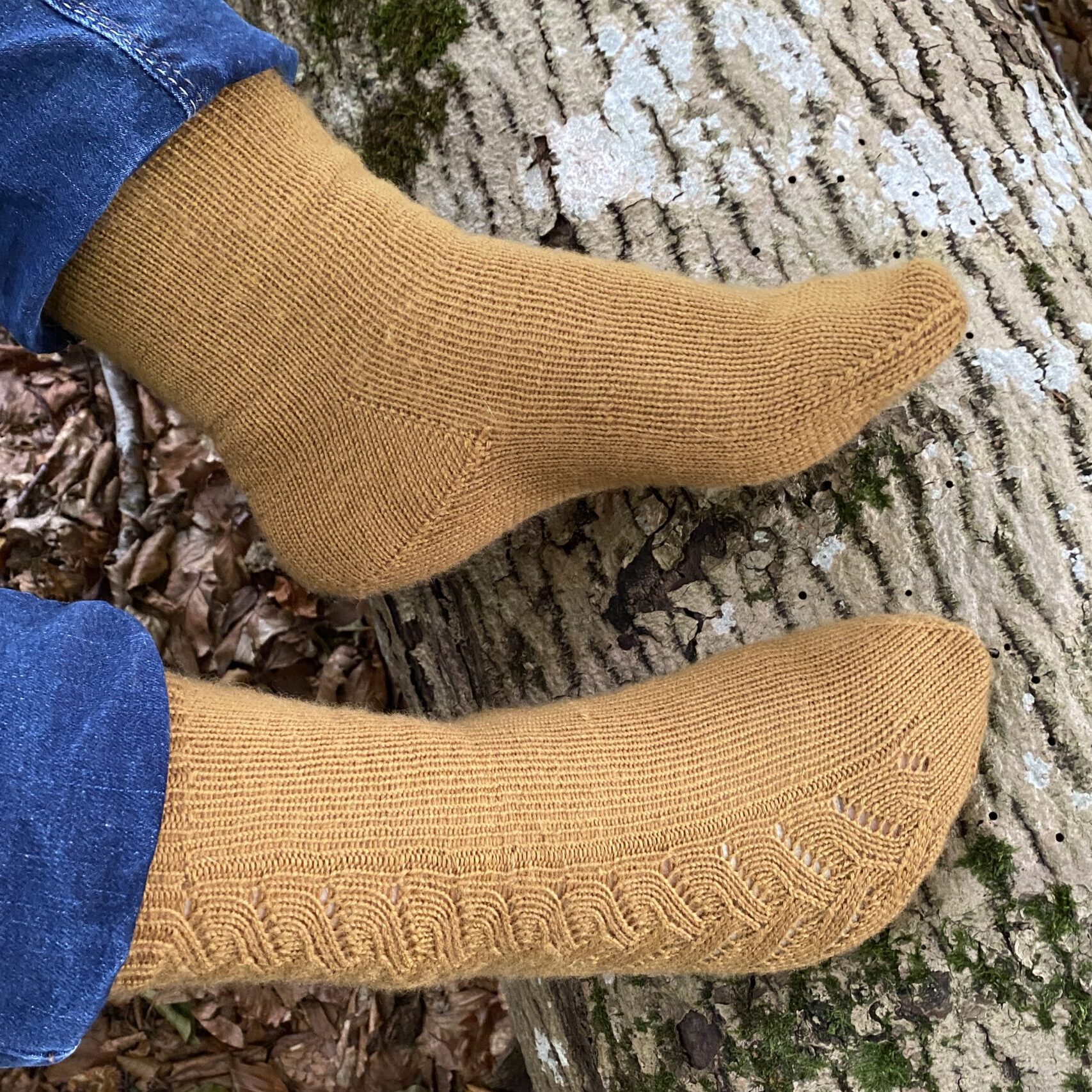 Gula Branches sockar stickade från skaftet och ner