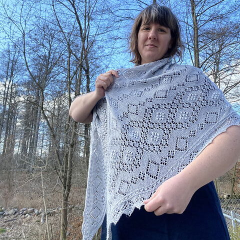 En detaljbild av spetsen på en sjal.